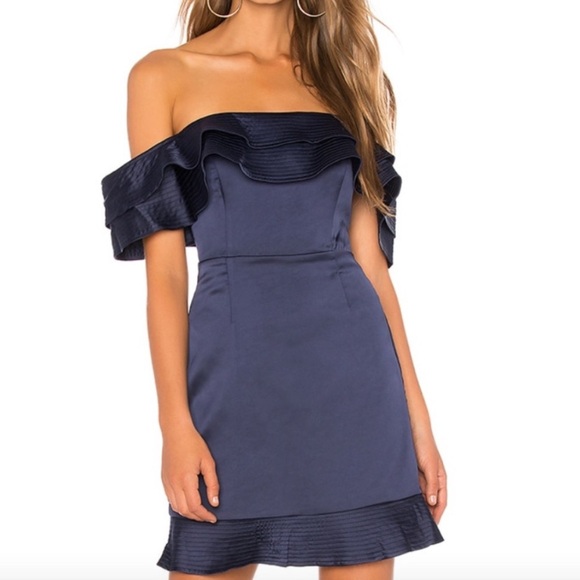 NWT Bardot Athena Frill Off the Shoulder Dress - Picture 2 of 7